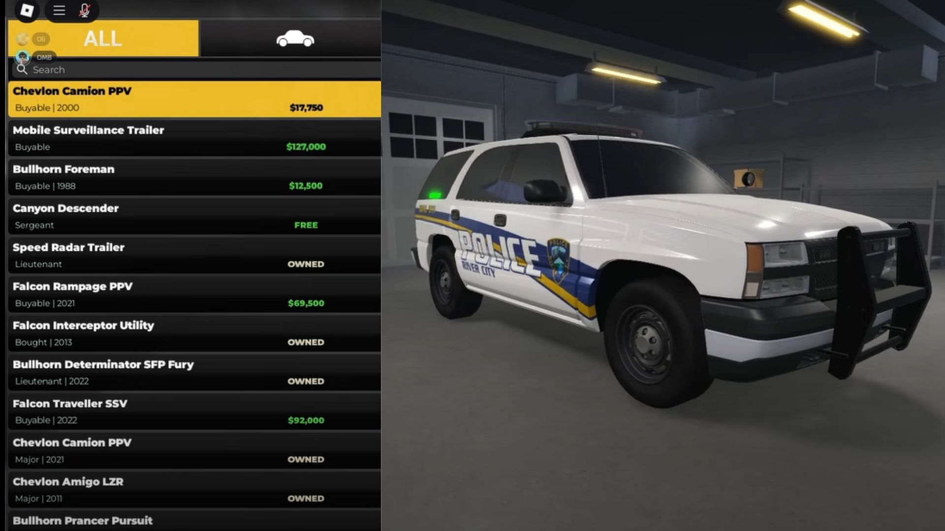 A vintage car for catching criminals (Image via Roblox)